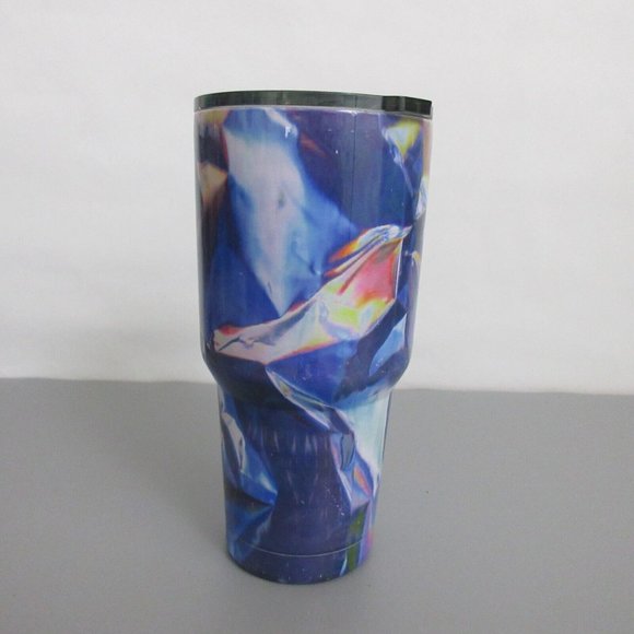 Ozark Trail 30oz Stainless Steel Travel Tumbler Double Wall Vacuum Blue Marble - Picture 1 of 9